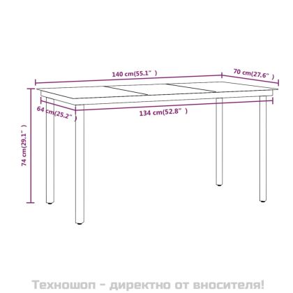 Градински трапезен комплект с възглавници 7 части, кафяво/черно