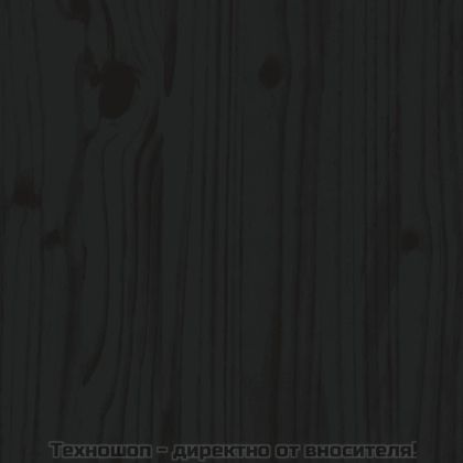 Рамка за легло, черна, дърво масив, 150x200 cм, King Size