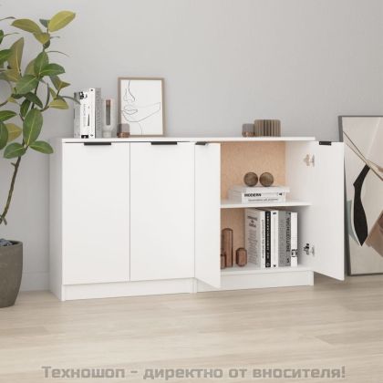 Сайдборди, 2 бр, бели, 60x30x70 см, инженерно дърво