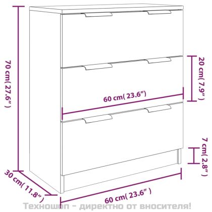 Бюфет от 3 части, сонома дъб, инженерно дърво