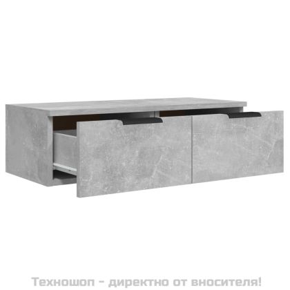 Стенни шкафове 2 бр бетонно сиви 68x30x20 см инженерно дърво