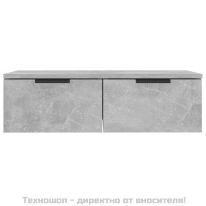 Стенни шкафове 2 бр бетонно сиви 68x30x20 см инженерно дърво