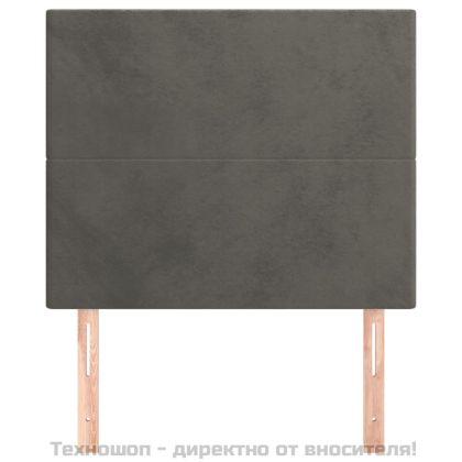 Табла за легло, тъмносива, 80x5x118/128 см, кадифе