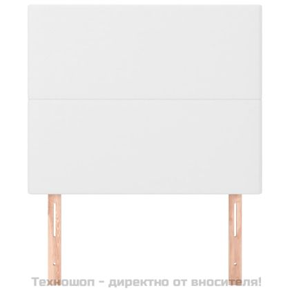 Табла за легло, бяла, 90x5x118/128 см, изкуствена кожа
