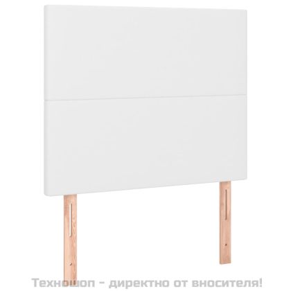 Табла за легло, бяла, 100x5x118/128 см, изкуствена кожа