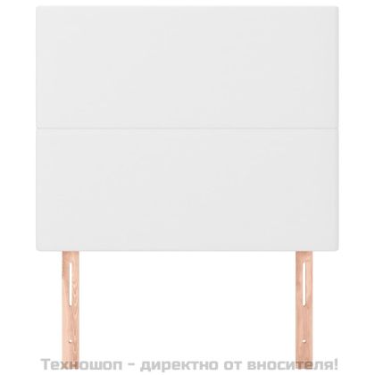 Табла за легло, бяла, 100x5x118/128 см, изкуствена кожа