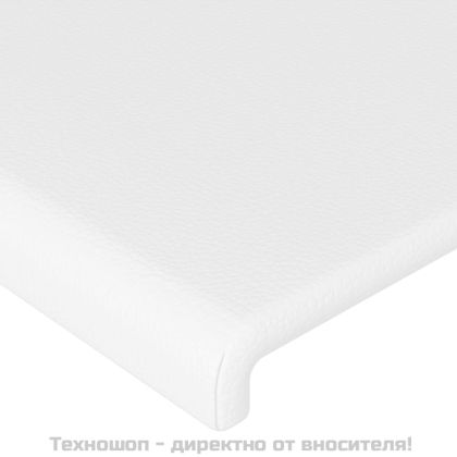 Табла за легло, бяла, 100x5x118/128 см, изкуствена кожа