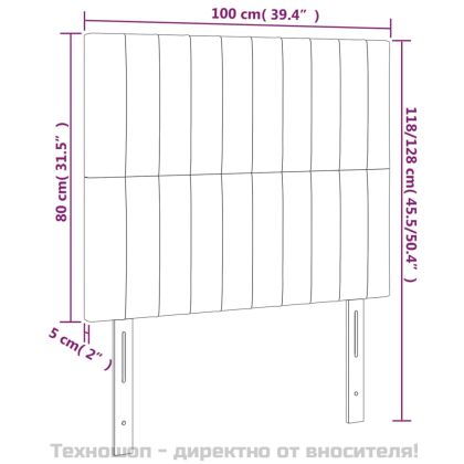 Табла за легло, черна, 100x5x118/128 см, кадифе