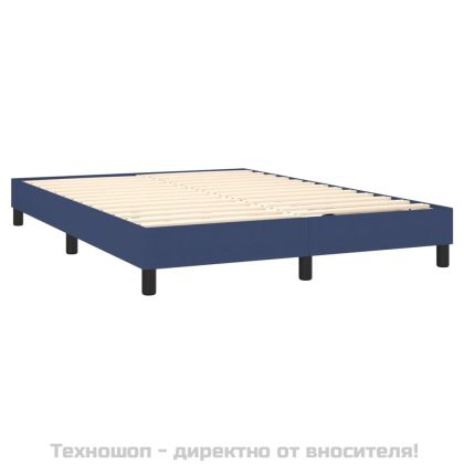 Рамка за легло с пружини, синя, 140x200 см, плат