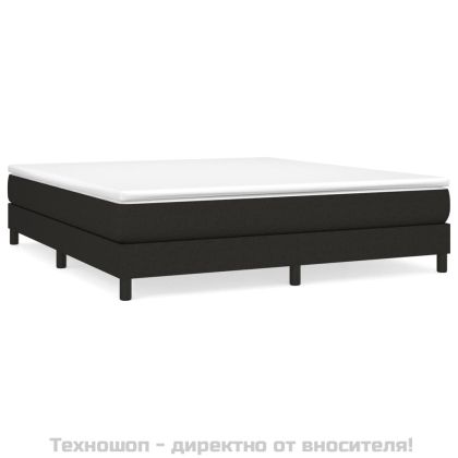 Рамка за легло с пружини, черна, 160x200 см, плат