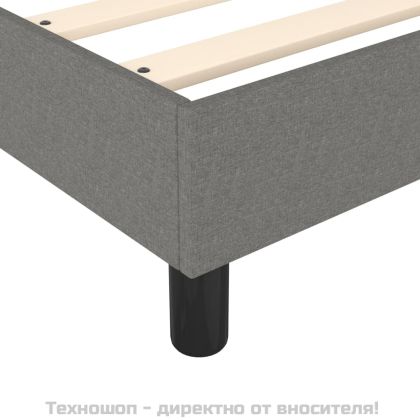 Рамка за легло с пружини, тъмносива, 90x200 см, плат