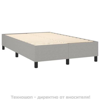 Рамка за легло с пружини, светлосива, 120x200 см, плат