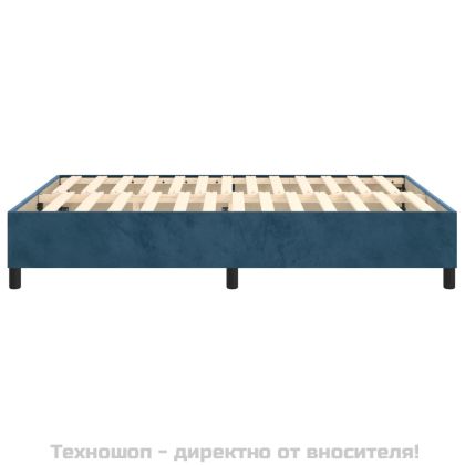 Рамка за легло с пружини, тъмносиня, 140x200 см, кадифе