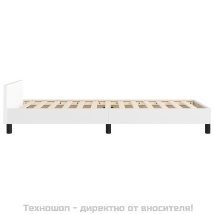 Рамка за легло с табла, бяла, 90x190 см изкуствена кожа