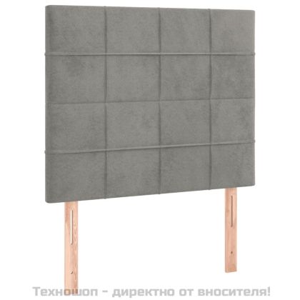 Рамка за легло без матрак, светлосива, 90x190 см, кадифе