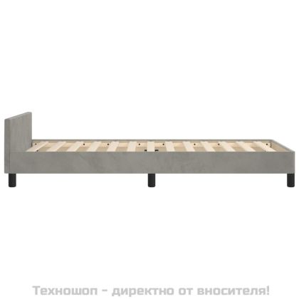 Рамка за легло без матрак, светлосива, 100x200 см, кадифе
