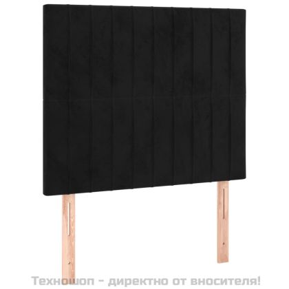 Рамка за легло без матрак, черна, 100x200 см, кадифе