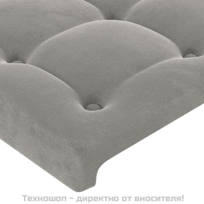 Рамка за легло без матрак, светлосива, 100x200 см, кадифе