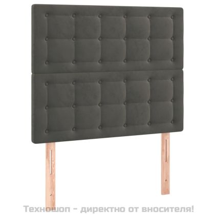 Рамка за легло без матрак, тъмносива, 100x200 см, кадифе