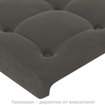 Рамка за легло без матрак, тъмносива, 100x200 см, кадифе