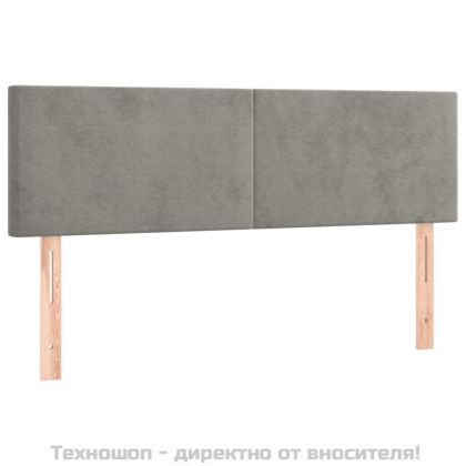 Боксспринг легло с матрак, светлосива, 140x190 см, кадифе