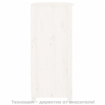 Сайдборд, бял, 70x35x80 см, бор масив