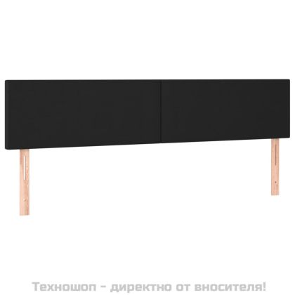 Горни табли за легло,2 бр, черни,80x5x78/88 см, изкуствена кожа