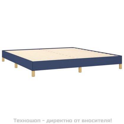 Рамка за легло без матрак, синя, 180x200 см, плат