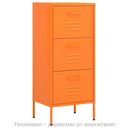 Шкаф за съхранение, оранжев, 42,5x35x101,5 см, стомана