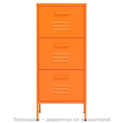 Шкаф за съхранение, оранжев, 42,5x35x101,5 см, стомана