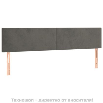 Табла за легло, тъмносива, 160x5x78/88 см, кадифе