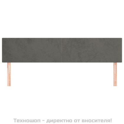 Табла за легло, тъмносива, 160x5x78/88 см, кадифе
