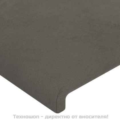 Табла за легло, тъмносива, 160x5x78/88 см, кадифе