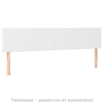 Табла за легло, бяла, 200x5x78/88 см, изкуствена кожа