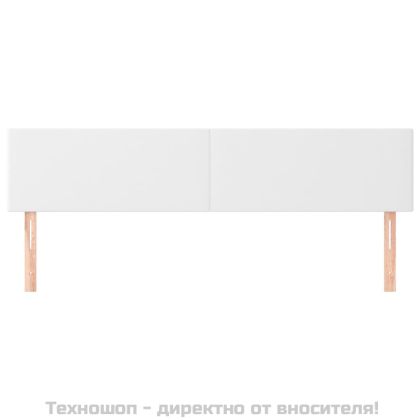 Табла за легло, бяла, 200x5x78/88 см, изкуствена кожа
