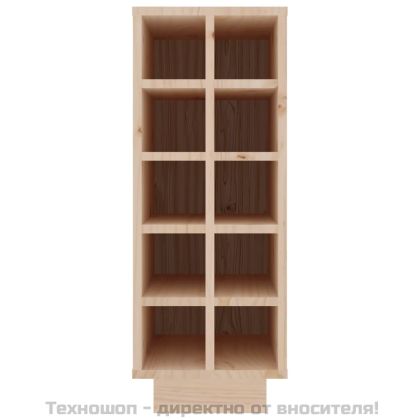 Шкаф за вино, 23x34x61 см, борово дърво масив