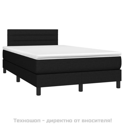 Боксспринг легло с матрак, черно, 120x200 см, плат