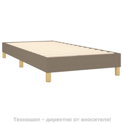 Боксспринг легло с матрак, таупе, 90x200 см, плат