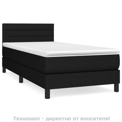 Боксспринг легло с матрак, черна, 90x190 см, плат
