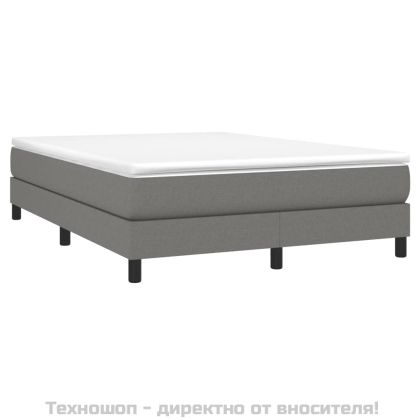 Боксспринг легло с матрак, тъмносиво, 160x200 см, плат