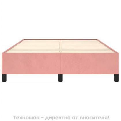 Рамка за легло, розова, 140x200 см, кадифе