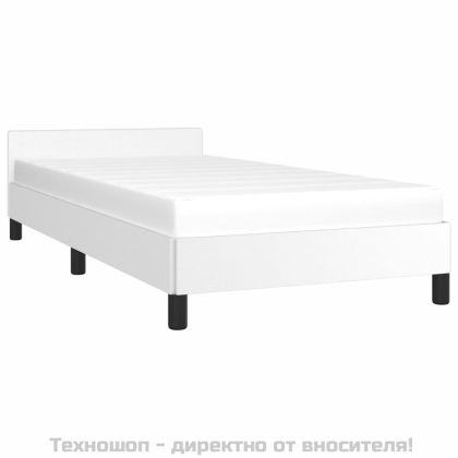 Рамка за легло с табла без матрак, бяла, 100x200 см
