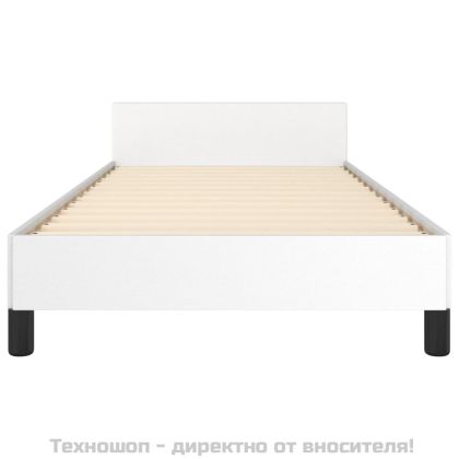 Рамка за легло с табла без матрак, бяла, 100x200 см