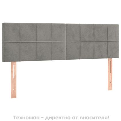 Боксспринг легло с матрак, светлосива, 140x190 см, кадифе