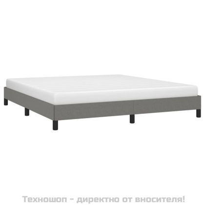Рамка за легло без матрак, тъмносива, 160x200 см, плат