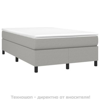 Боксспринг легло с матрак, светлосиво, 120x200 см, плат