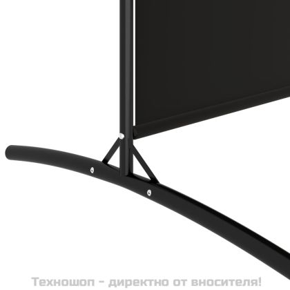 Параван за стая, 2 панела, черен, 348x180 cм, плат