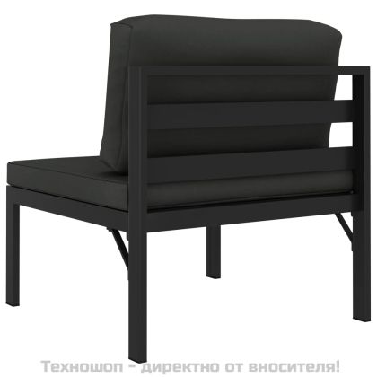 Модулен среден диван с възглавници, алуминий, антрацит
