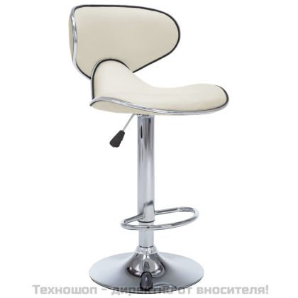 Бар табуретки, 2 бр, кремави, изкуствена кожа