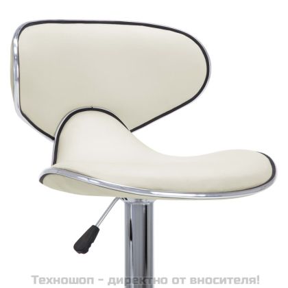 Бар табуретки, 2 бр, кремави, изкуствена кожа